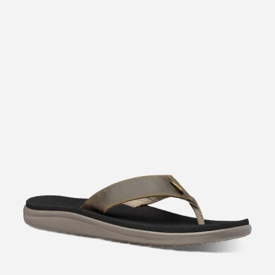 Teva Voya Leather Men's Flip Flops South Africa - UAD728405